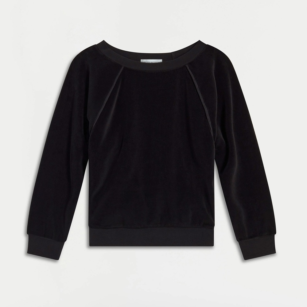 Suzi Kondi NWT The Saba Raglan Top in Velour S Black